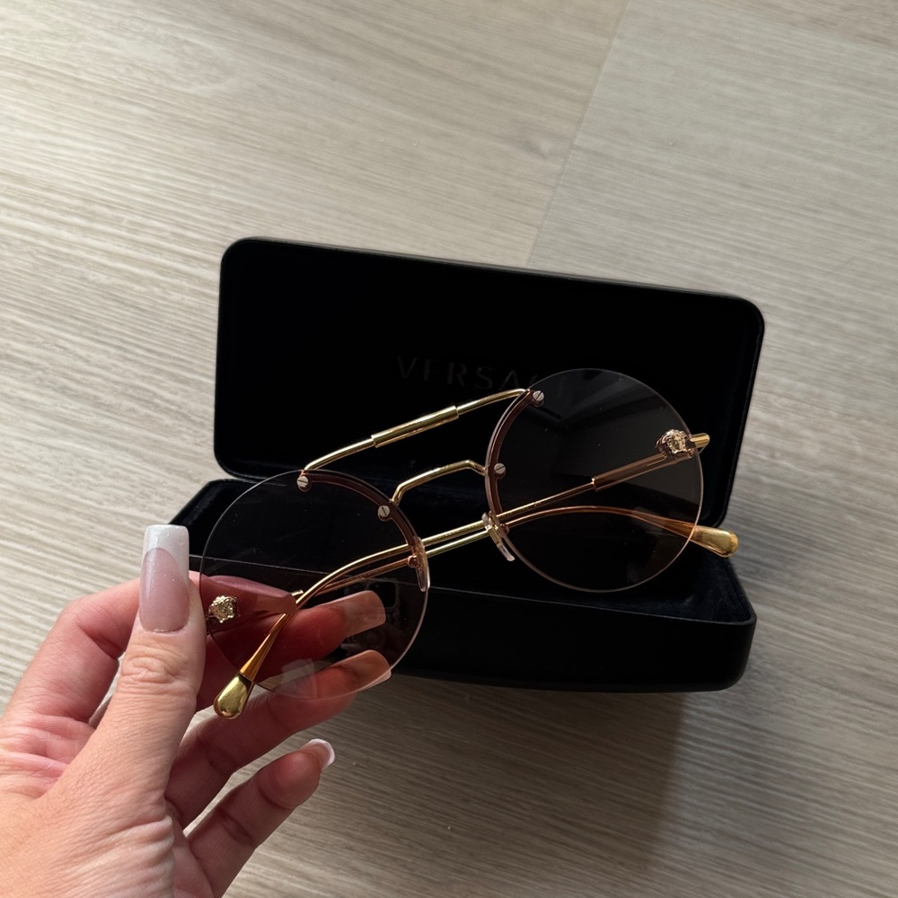 MINT- Versace Women's Gold and Brown Sunglasses